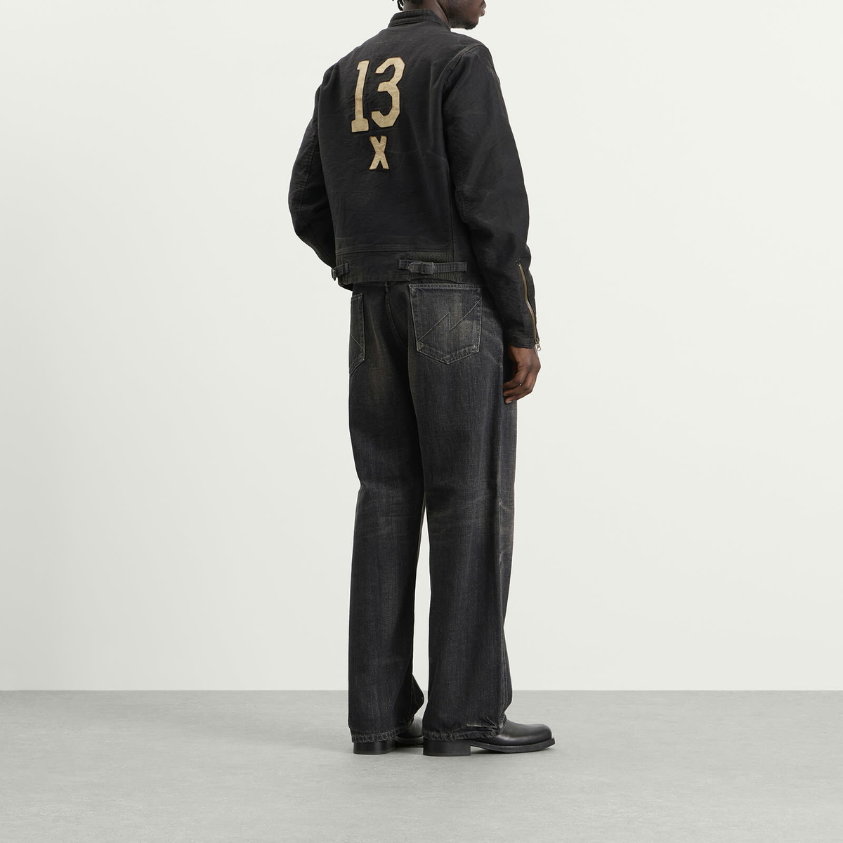 RRL Men's Moto Jacket in Vintage Black