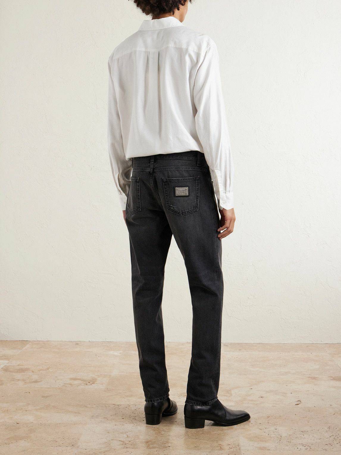 Dolce&Gabbana - Straight-Leg Logo-Appliquéd Jeans - Blue