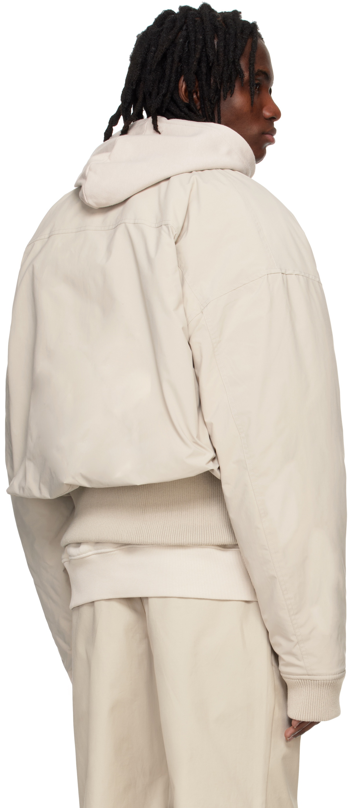 HELIOT EMIL Beige Pneumatic Bomber Jacket Heliot Emil