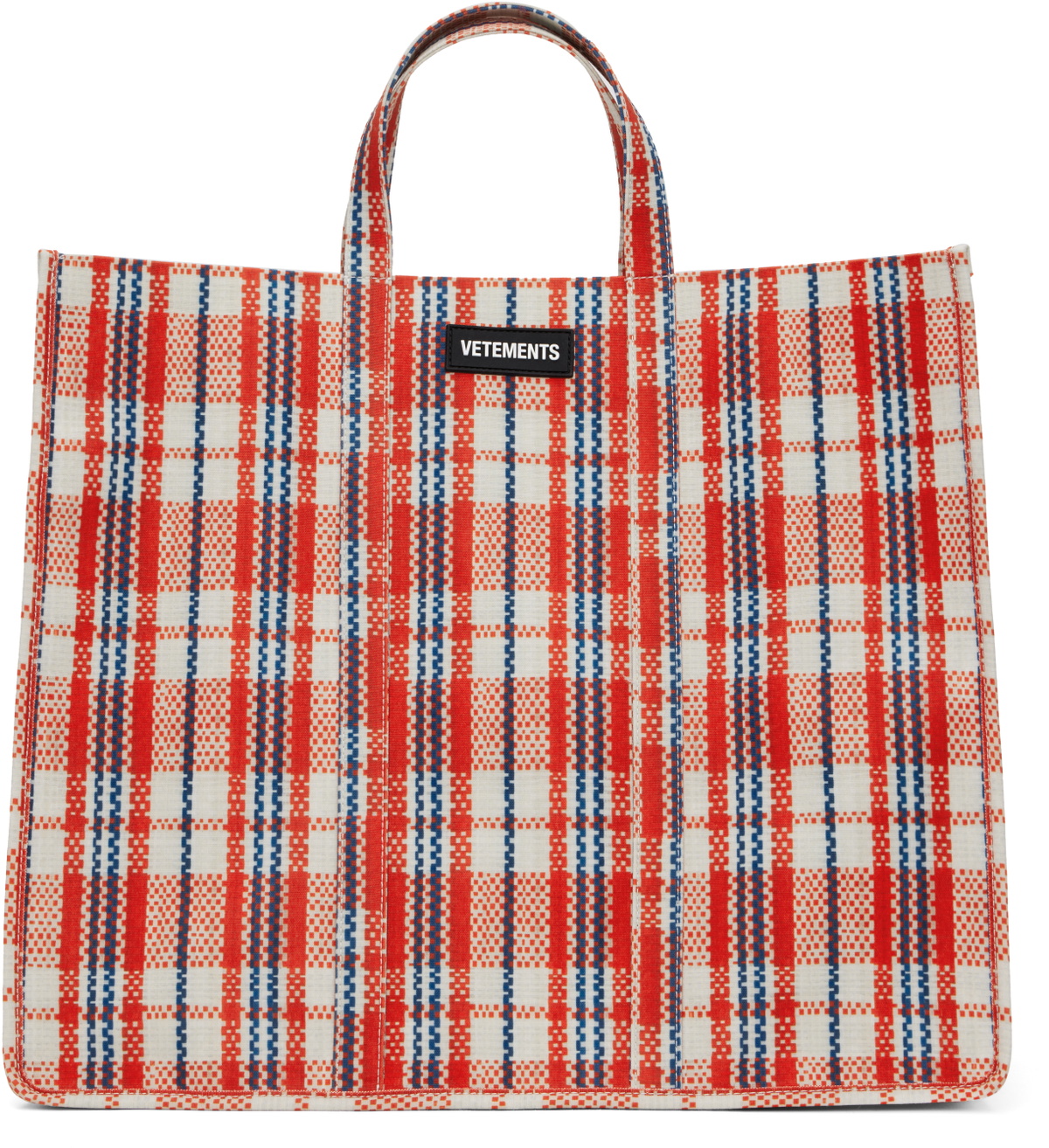 VETEMENTS Red Barbes Shopper Tote