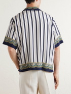 Versace - Striped Silk-Crepe de Chine Shirt - Blue