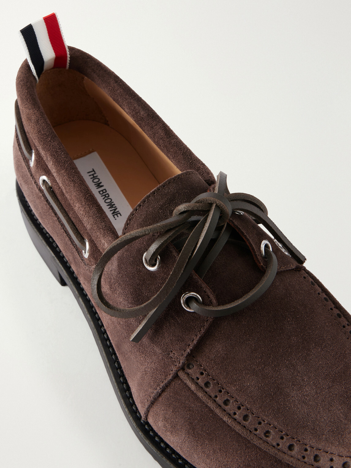 Thom Browne - Suede Boat Shoes - Brown
