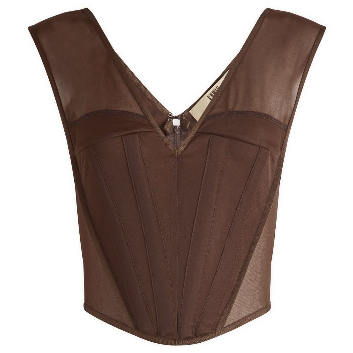 KNWLS Women's Grace Corset Top in Brown