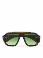 Jacques Marie Mage - Octavian Aviator-Style Tortoiseshell Acetate and Gold-Tone Sunglasses