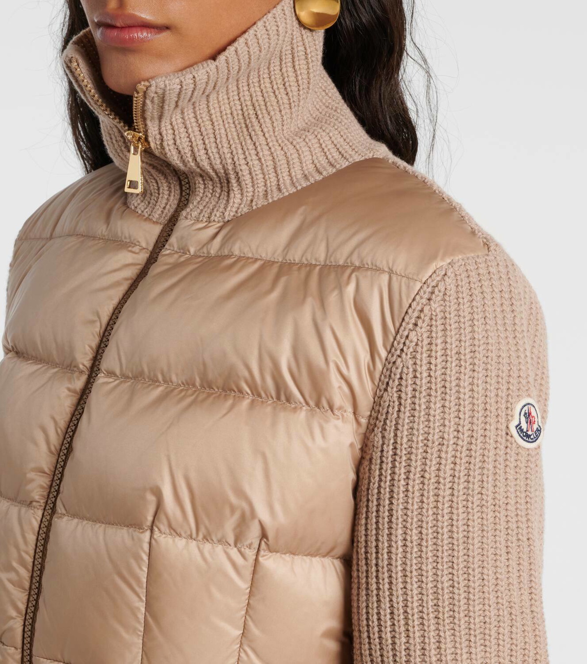 Moncler Down-paneled knitted wool jacket Moncler