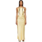 Michael Lo Sordo Yellow Silk Hudson Crystaline Bias Dress