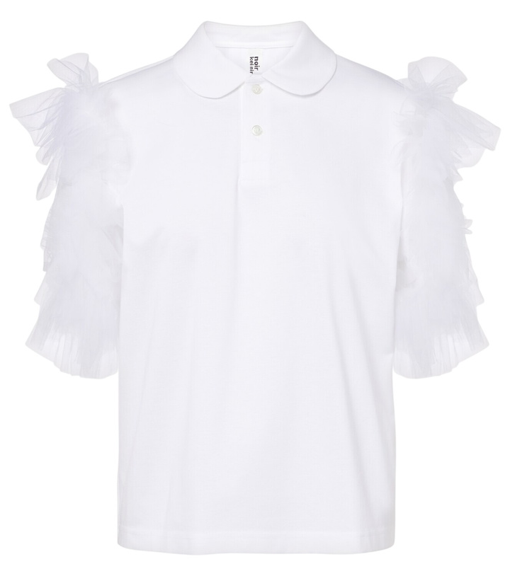 Photo: Noir Kei Ninomiya Tulle-trimmed cotton polo shirt