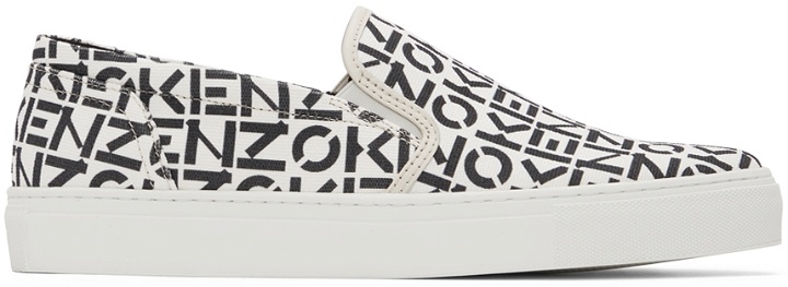 Photo: Kenzo Black & White Logo Slip-On Sneakers