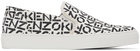 Kenzo Black & White Logo Slip-On Sneakers