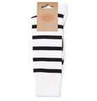 Armor Lux - Striped Stretch Cotton-Blend Socks - White