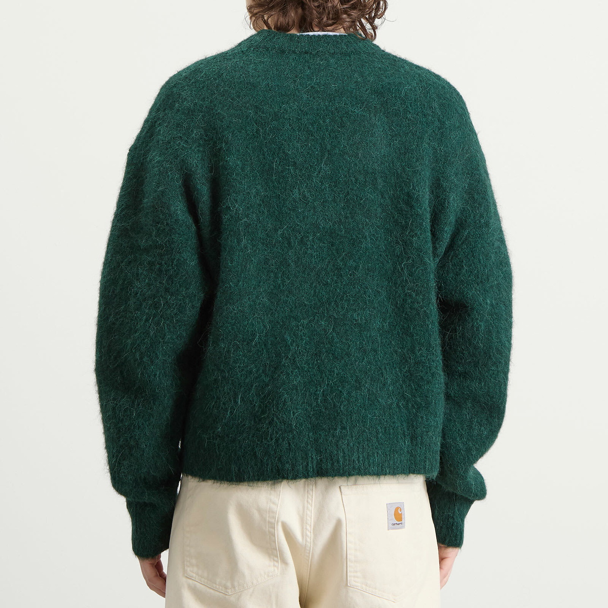 Bound Men's Dexter Cropped Alpaca Jumper in Forest Green