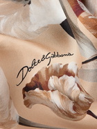 Dolce&Gabbana - Camp-Collar Floral-Print Silk-Twill Shirt - Neutrals