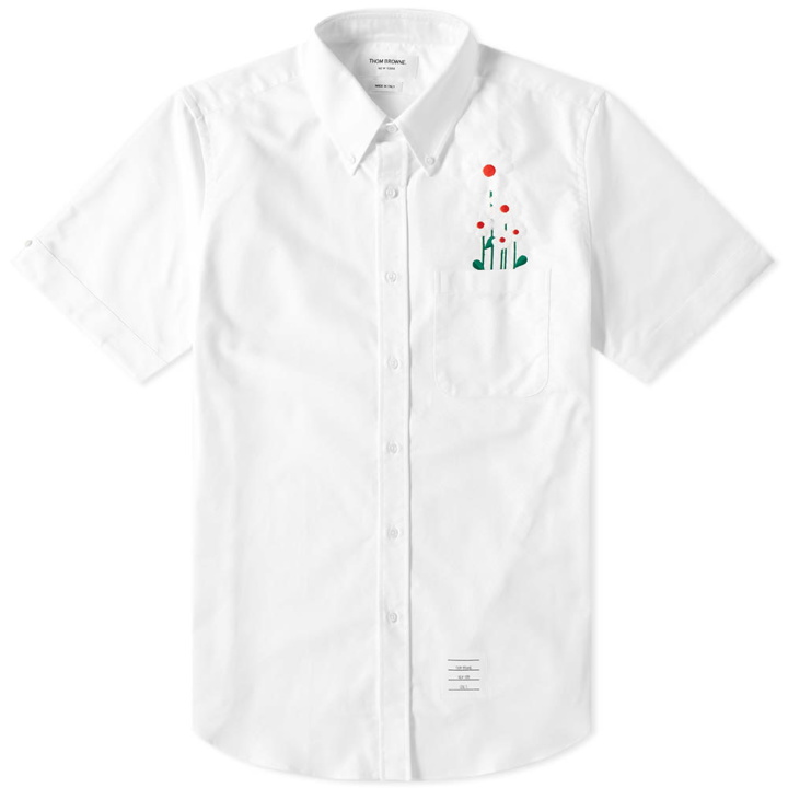 Photo: Thom Browne Short Sleeve Daisy Embroidered Button Down Shirt White