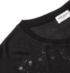 SAINT LAURENT - Metallic Printed Cotton-Jersey T-Shirt - Black