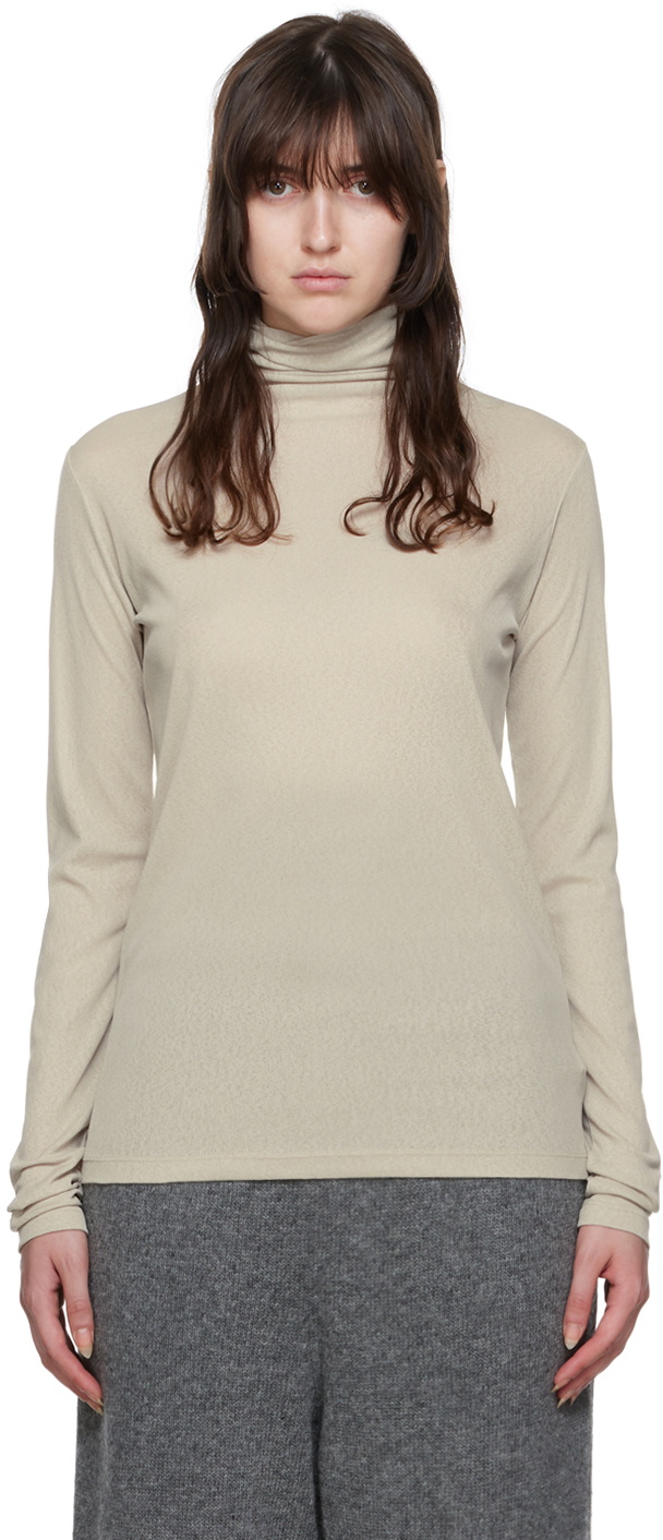 LE17SEPTEMBRE Beige Sheer Turtleneck