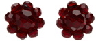 Simone Rocha Red Flower Stud Earrings