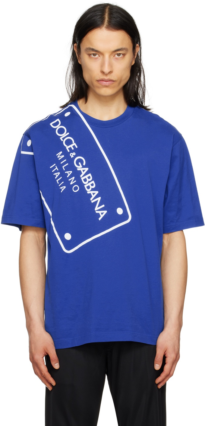 Dolce & Gabbana Blue Printed T-Shirt Dolce & Gabbana