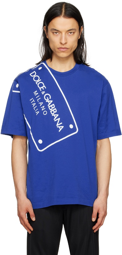 Photo: Dolce & Gabbana Blue Printed T-Shirt