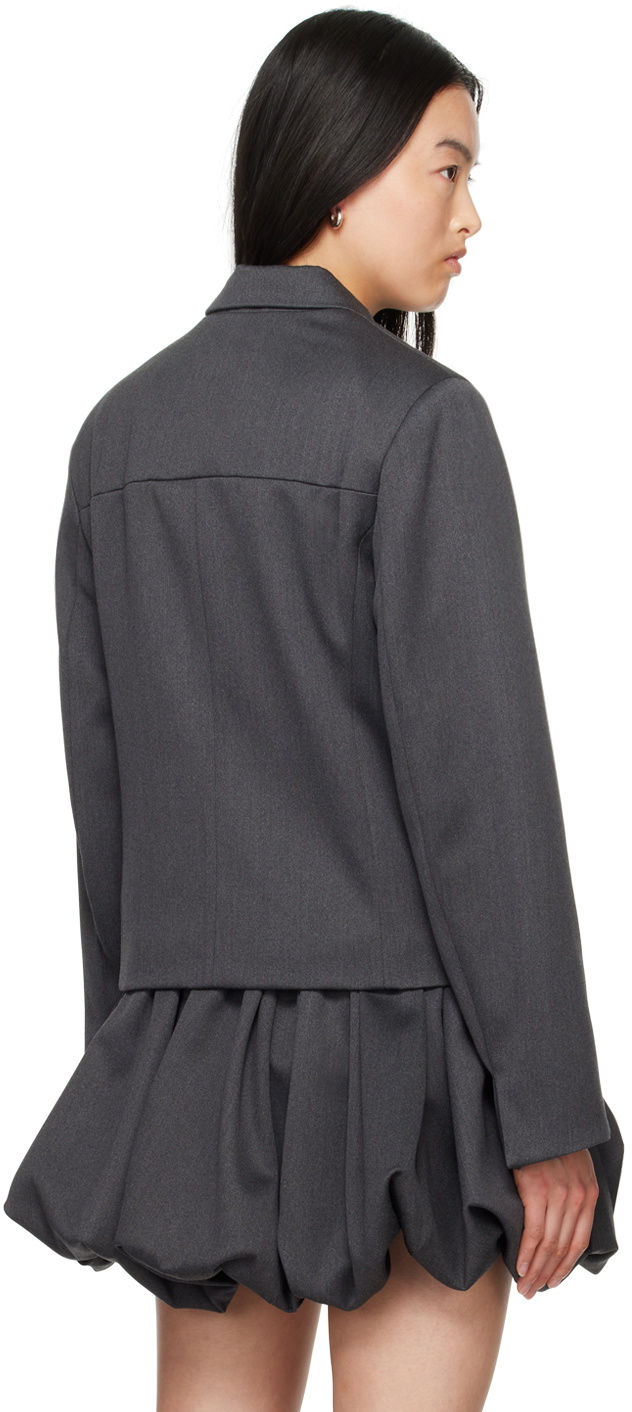 Aaron Esh Gray Double-Breasted Jacket