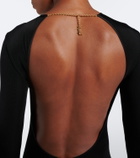 Saint Laurent Open-back jersey bodysuit
