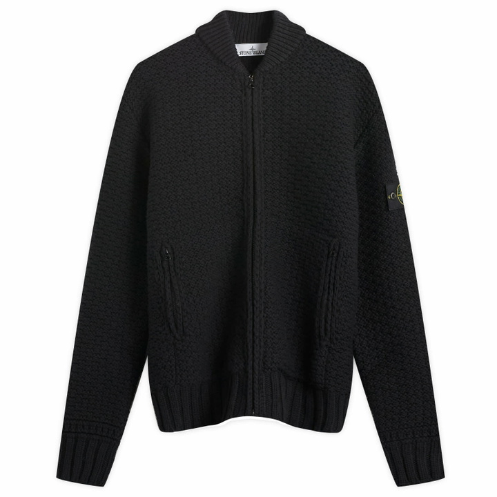 Photo: Stone Island Men's Pure Wool Bomber Jacket in Black