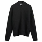Stone Island Men's Pure Wool Bomber Jacket in Black