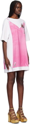 Marc Jacobs White & Pink Trompe L'oeil T-shirt Minidress