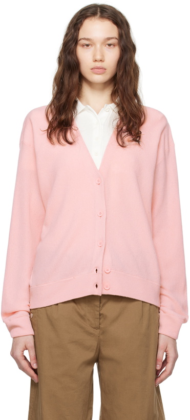 Photo: Lacoste Pink V-Neck Cardigan