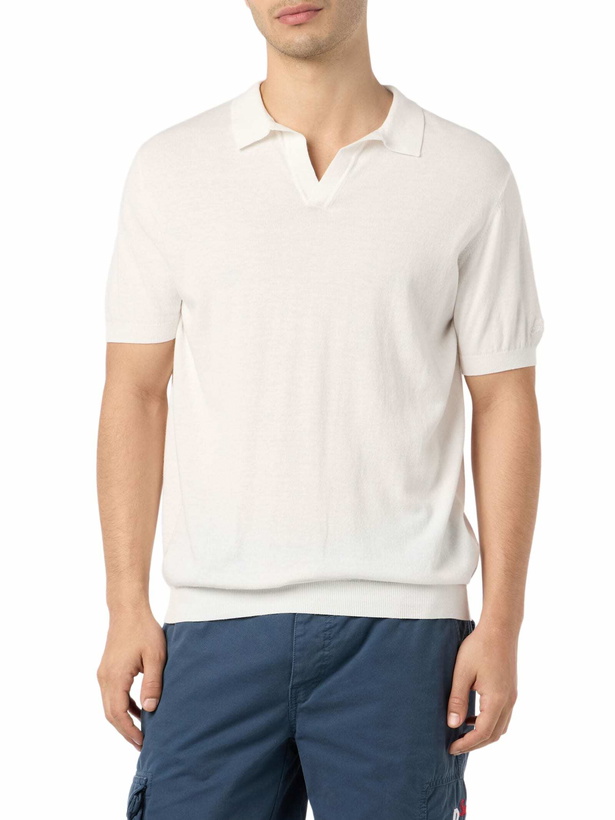 Photo: MC2 Saint Barth Off-cream Buttonless Knitted Polo Shirt Sloan