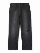Visvim - Crash Straight-Leg Distressed Cotton-Twill Chinos - Black