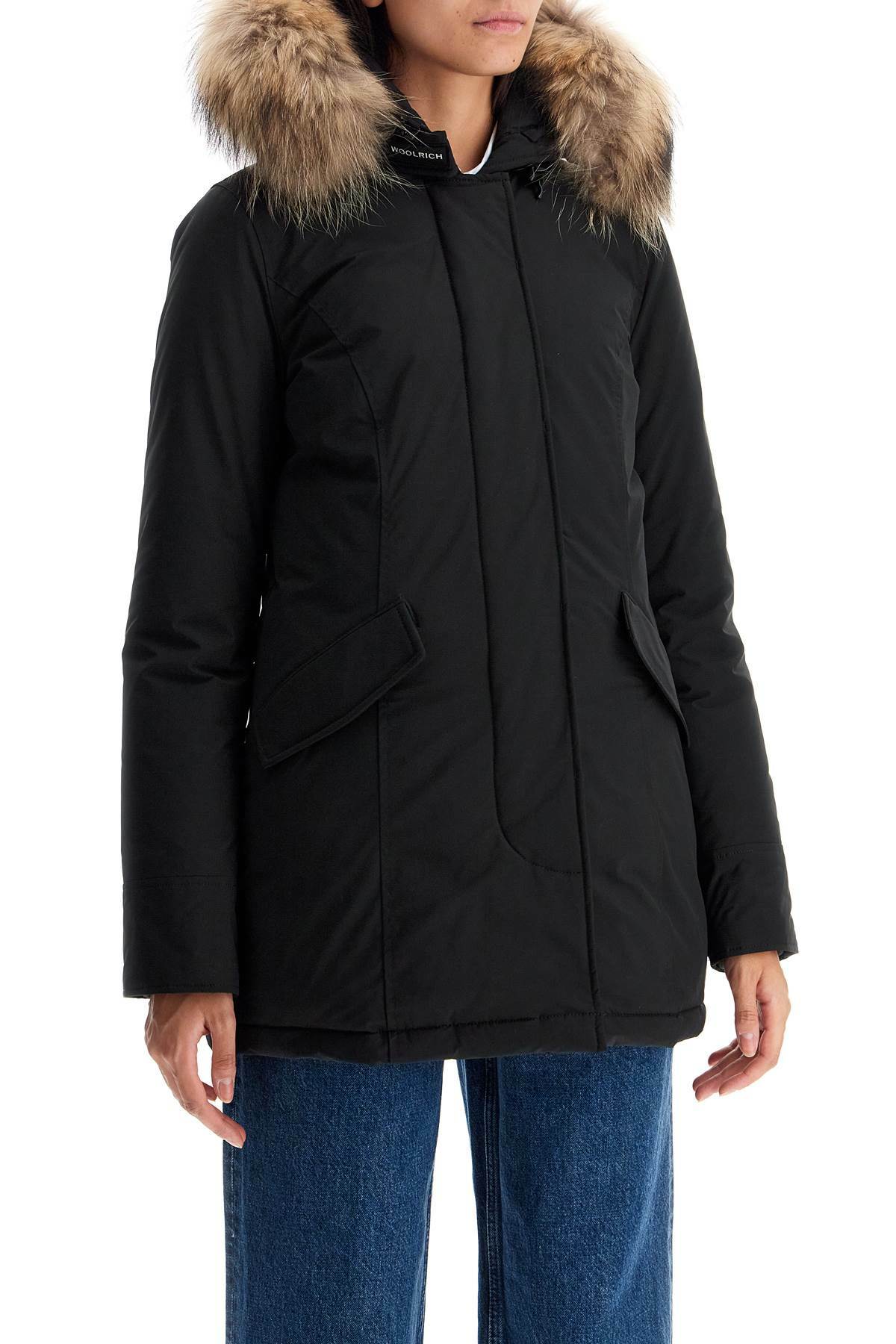 WOOLRICH luxury arctic parka with fur Black Woolrich