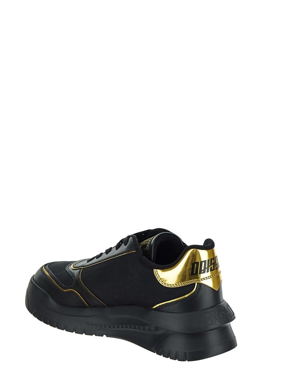 【関税込み】Versace ブラック Odissea スニーカー Versace ヴェルサーチェ Odissea チャンキー レザースニーカー