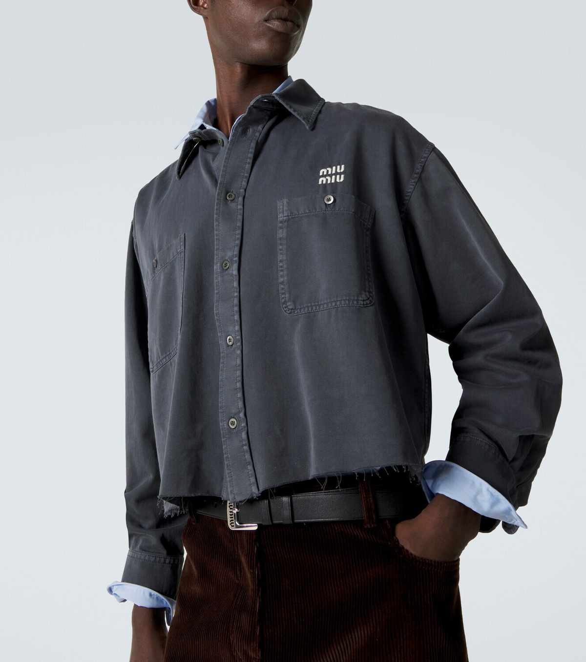 Miu Miu Logo denim shirt