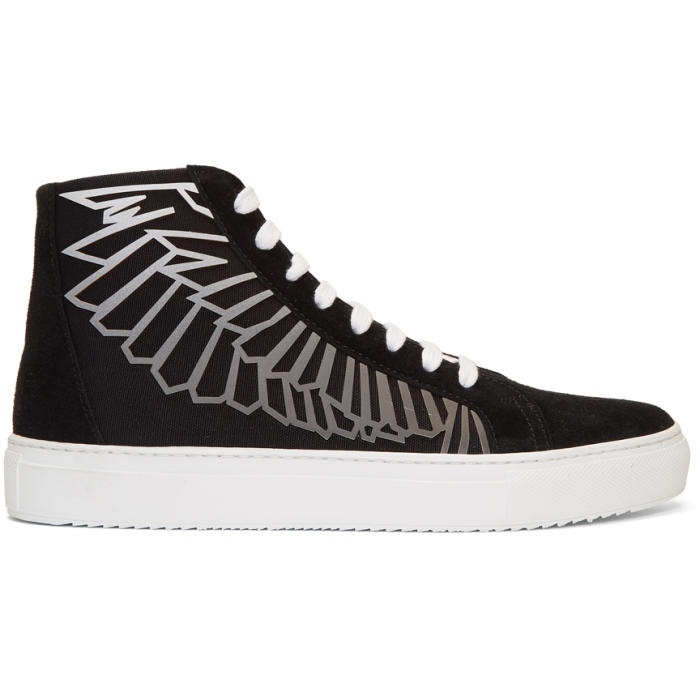 Photo: Marcelo Burlon County of Milan Black and Grey Coralie Wings High-Top Sneakers
