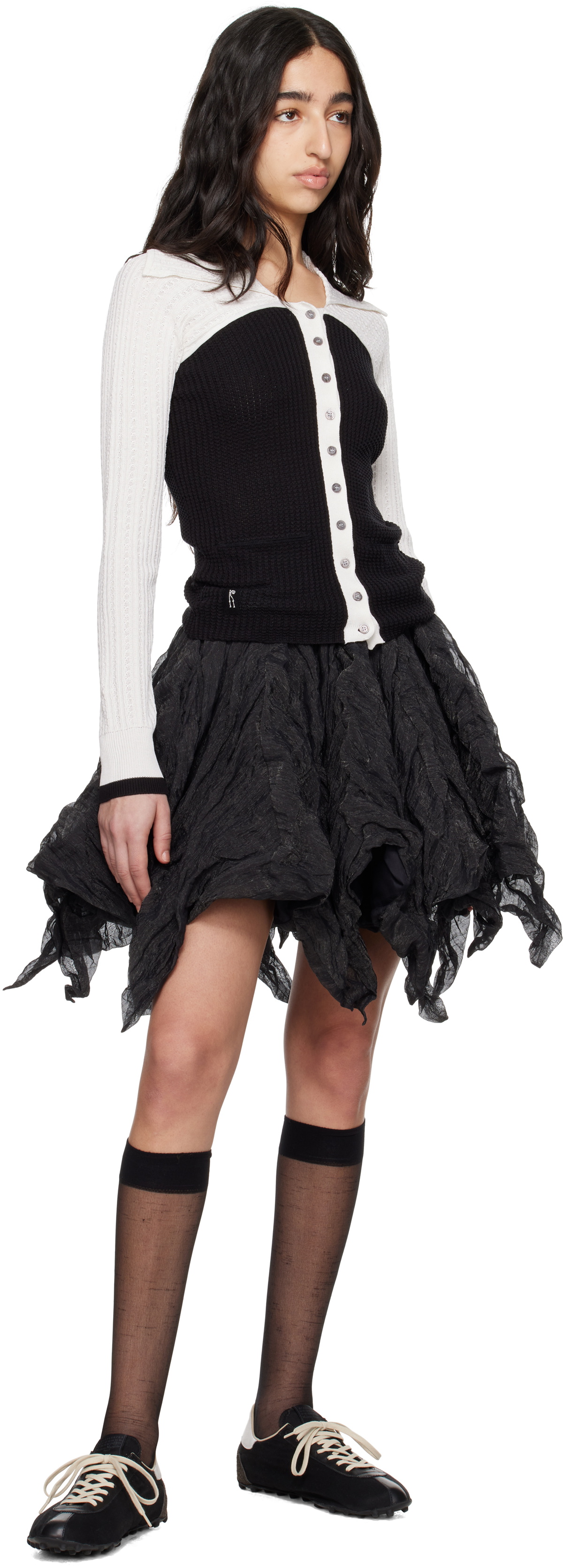 Kiko Kostadinov Black & White Rover Knit Cardigan