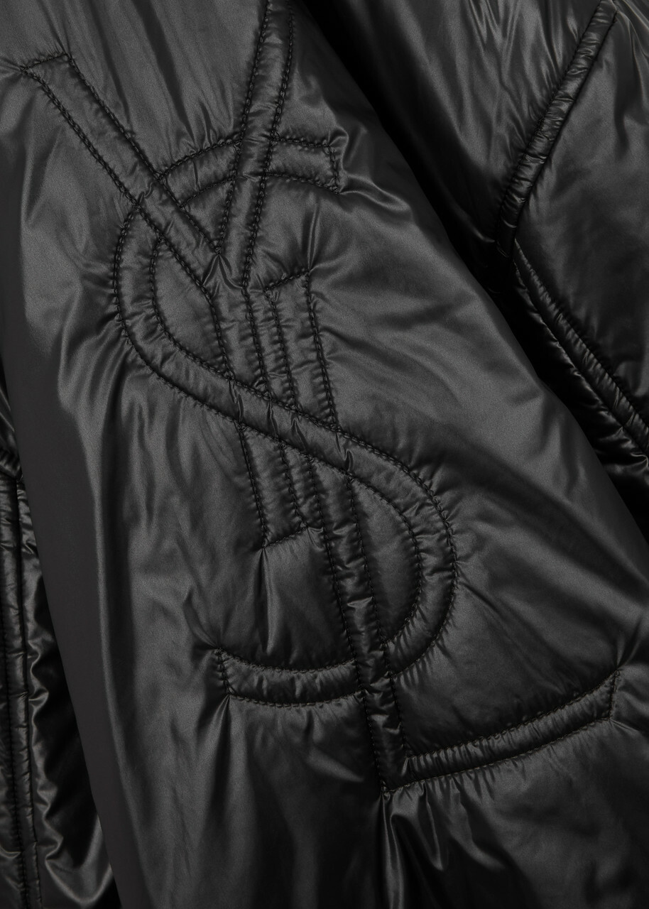 Saint Laurent Women's Black Cassandre Oversized Half-zip