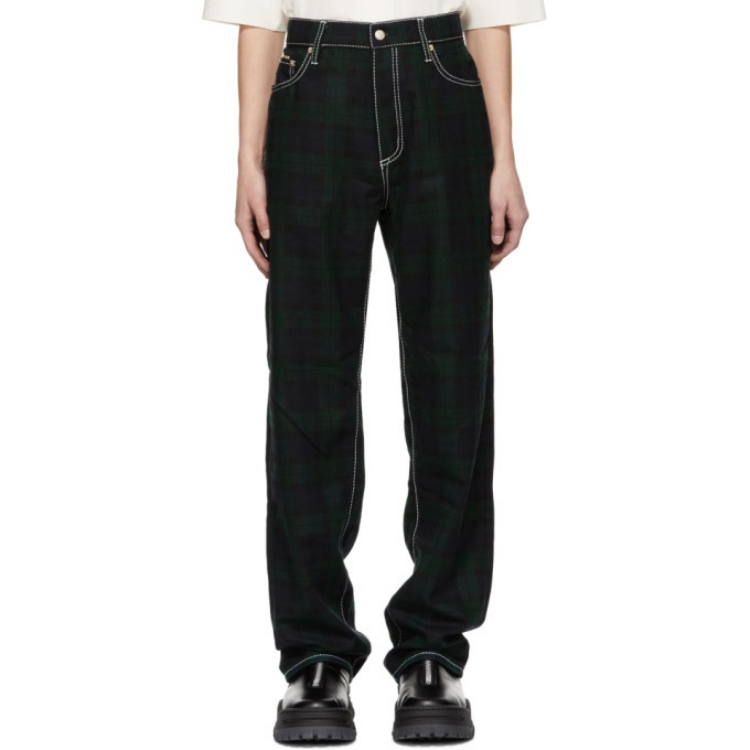 Photo: Eytys Green and Navy Tartan Benz Trousers