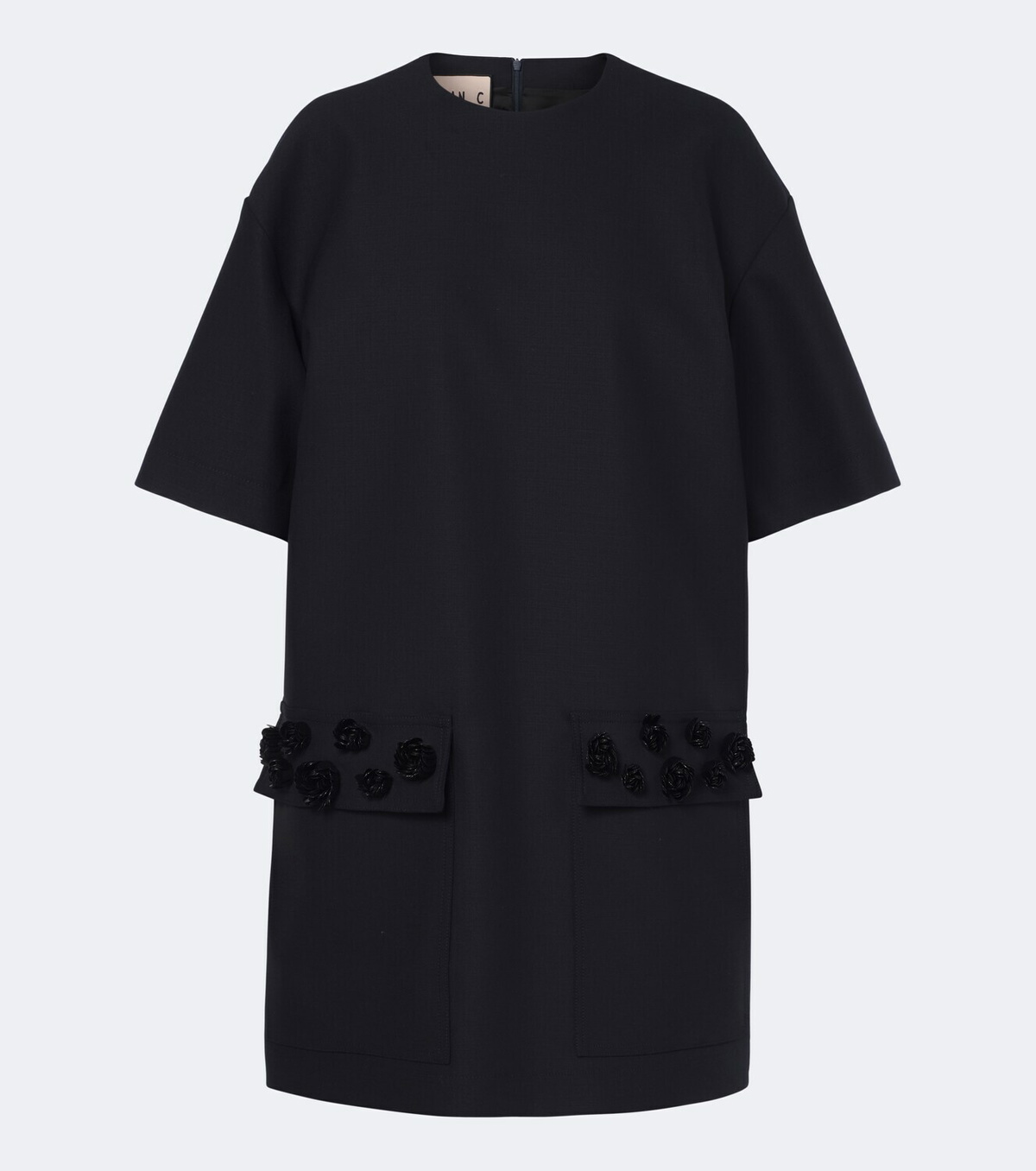 Plan C Embellished wool-blend gabardine minidress