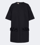 Plan C Embellished wool-blend gabardine minidress