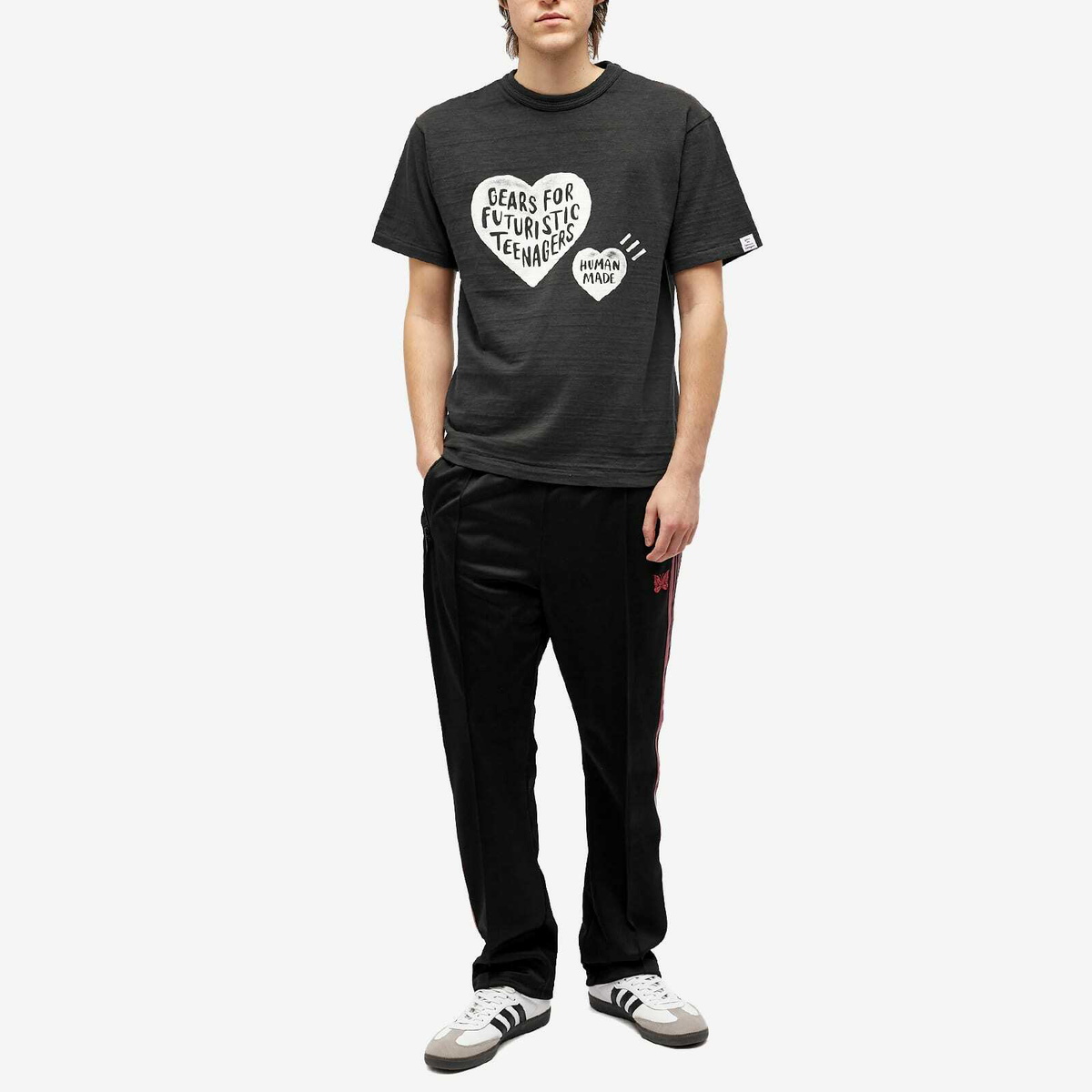 Human Made Men's Drawn Hearts T-Shirt in Black Human Made