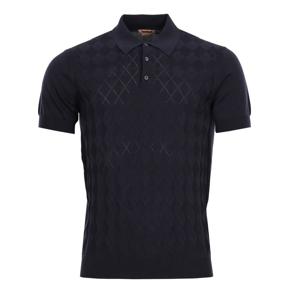 Knitted Polo Shirt - Navy