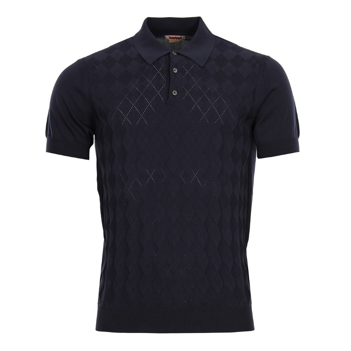Photo: Knitted Polo Shirt - Navy