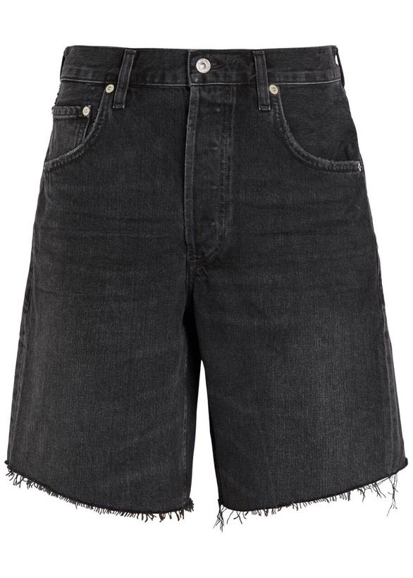 Photo: Citizens OF Humanity Ayla Frayed Denim Shorts Black
