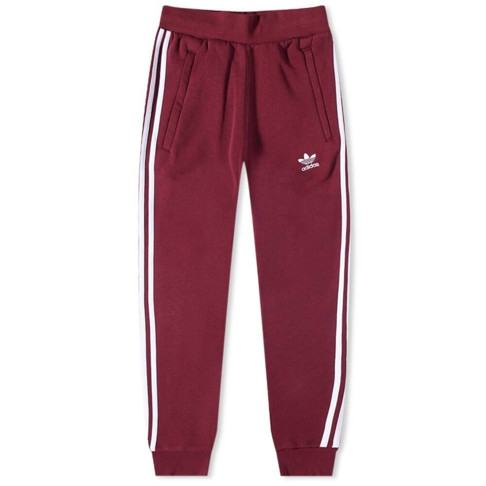 Adidas Men's 3 Stripe Pant in Shadow Red adidas