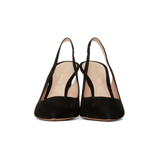 Nicholas Kirkwood Casati Pearl Black Suede Ankle Strap Shoes Flats