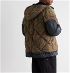 Sacai - Dr. Woo Hooded Bandana-Print Quilted Cotton-Corduroy and Shell Jacket - Green