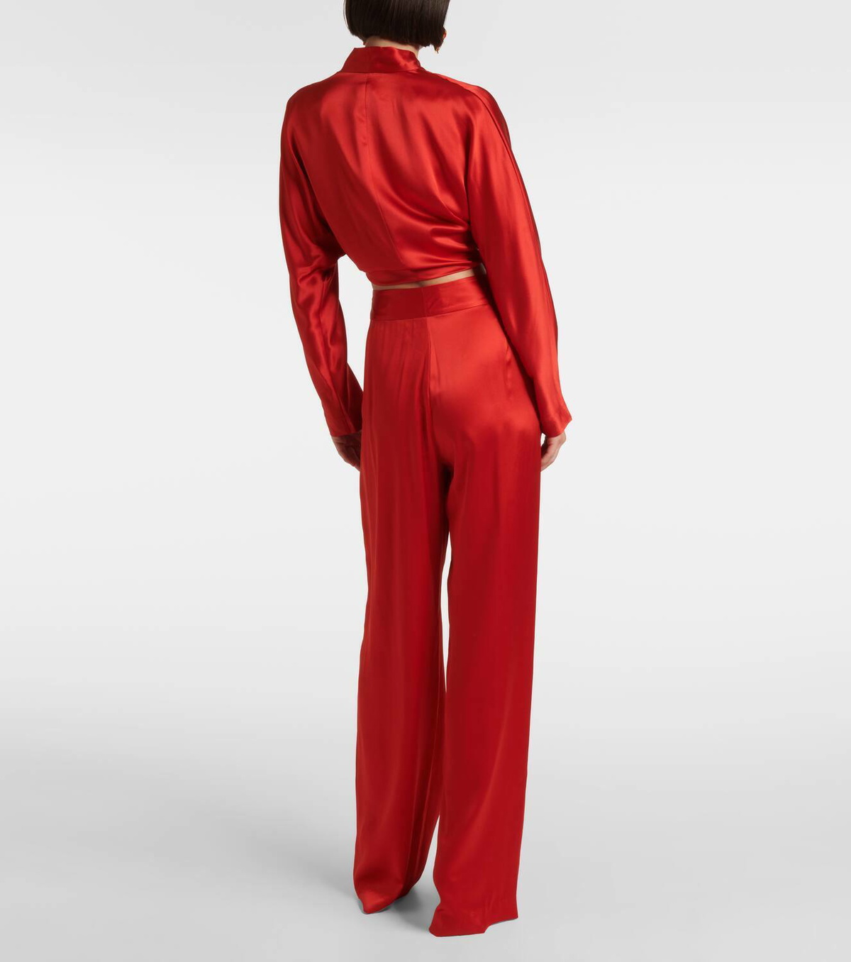 The Sei High-rise silk satin wide-leg pants