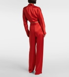 The Sei High-rise silk satin wide-leg pants