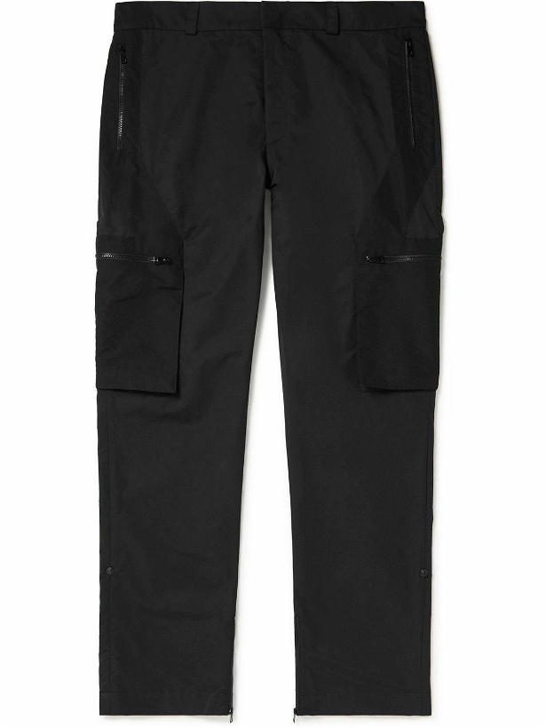 Photo: SAIF UD DEEN - Straight-Leg Panelled Cotton-Blend Shell Cargo Trousers - Black
