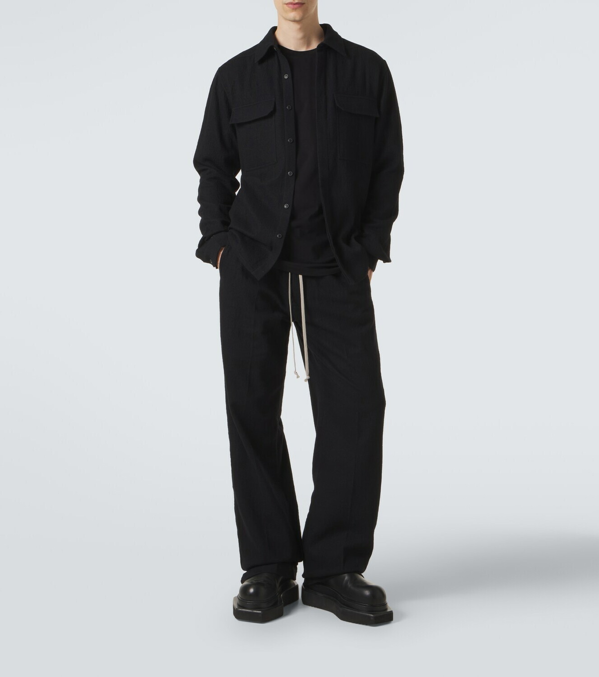 Rick Owens Dietrich cotton and wool wide-leg pants